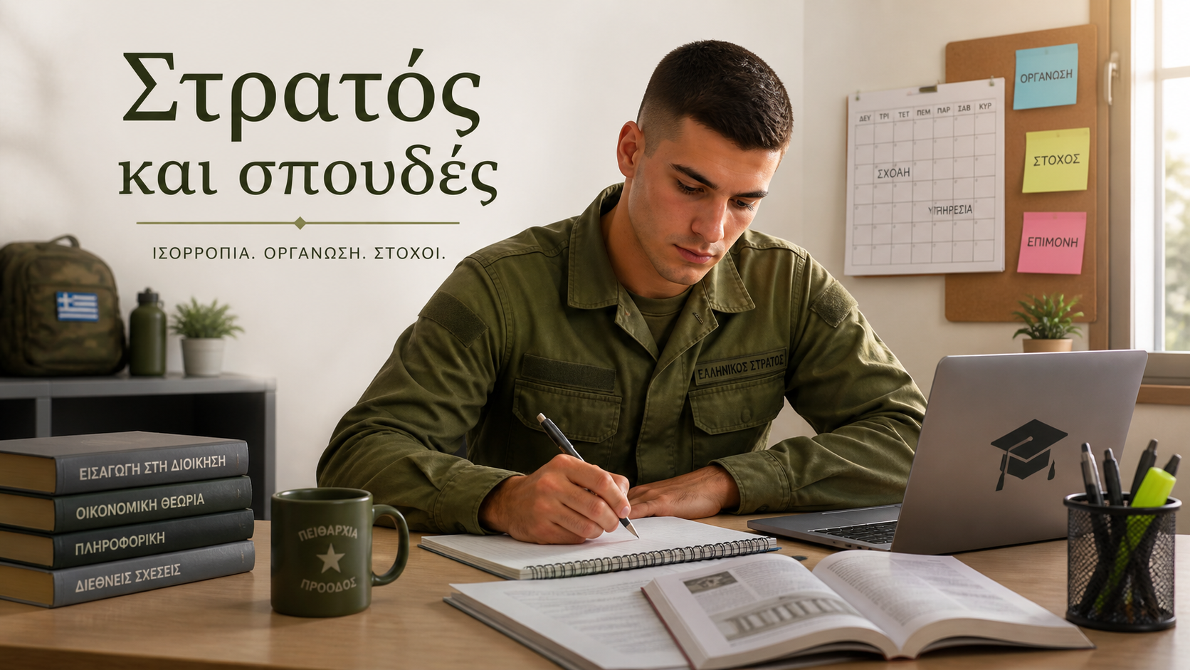 Στρατός και σπουδές 